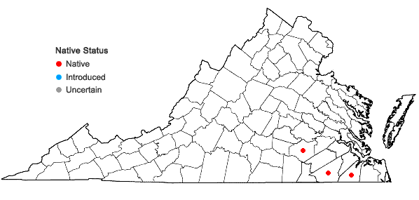 Locations ofDichanthelium cryptanthum (Ashe) LeBlond in Virginia