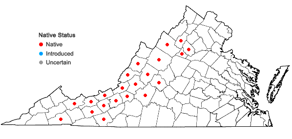 Locations ofLiatris helleri T.C. Porter in Virginia