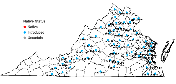 Locations ofCelastrus orbiculatus Thunb. in Virginia