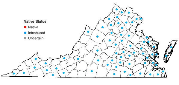 Locations ofPortulaca oleracea L. in Virginia